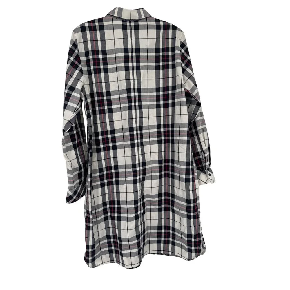 Foxcroft Womens Wrinkle Free Plaid Shirt Dress Size 12